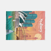 シドニーへの旅行アート旅行オーストラリア フリースブランケット (正面(横))