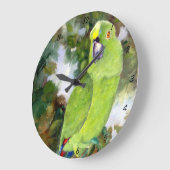 シドニーイエローナペドオウム ラージ壁時計 (傾斜)