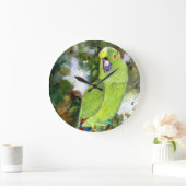 シドニーイエローナペドオウム ラージ壁時計 (ホーム)