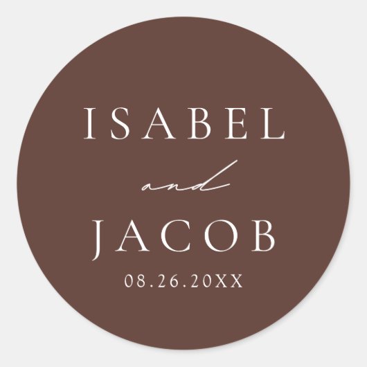 シドニーエスプレッソブラウン結婚式の引き出物 ラウンドシール (正面)