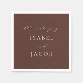 シドニーエスプレッソミニマルブラウン結婚ズ スタンダードカクテルナプキン
