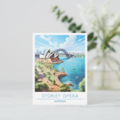 シドニーオペラオーストラリアアートヴィンテージトラベル ポストカード (スタンド正面)
