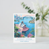 シドニーオペラオーストラリアアートヴィンテージトラベル ポストカード (スタンド正面)