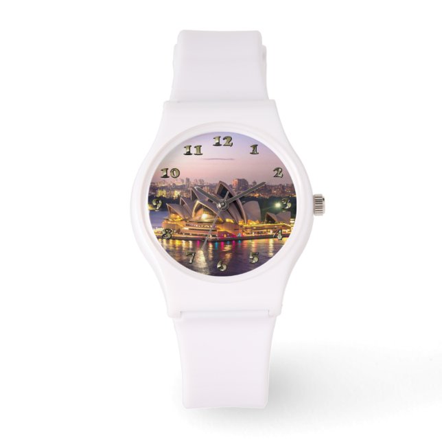 シドニーオペラハウスイン夕べ 腕時計 (正面)