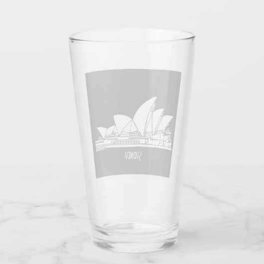 シドニーオペラハウスオーストラリアスケッチスケッチフード付きスウェットシャツ タンブラーグラス (裏面)