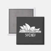 シドニーオペラハウスオーストラリアスケッチスケッチ マグネット (正面/裏面)