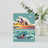 シドニーオペラハウスオーストラ絵画リアのお土産 ポストカード (スタンド正面)