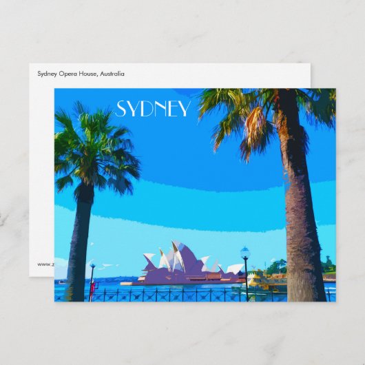 シドニーオペラハウスヴィンテージトラベルアートポストカード ポストカード (正面/裏面)