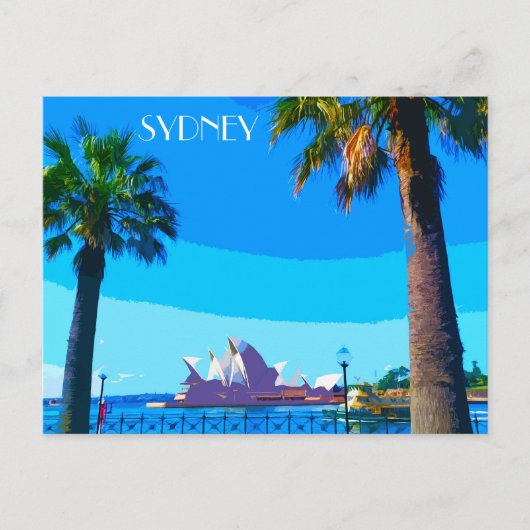 シドニーオペラハウスヴィンテージトラベルアートポストカード ポストカード (正面)
