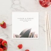 シドニーオペラハウス結婚のカスタムカクテルナプキン スタンダードカクテルナプキン (インサイチュ)