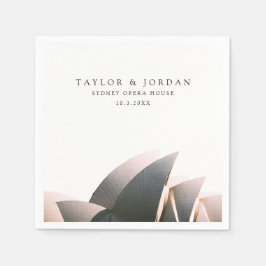 シドニーオペラハウス結婚のカスタムカクテルナプキン スタンダードカクテルナプキン
