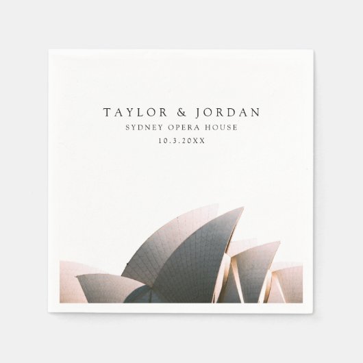 シドニーオペラハウス結婚のカスタムカクテルナプキン スタンダードカクテルナプキン (正面)