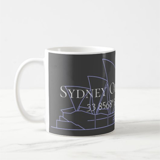 シドニーオペラハウス緯度経度 コーヒーマグカップ (左)