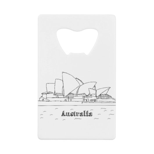 シドニーオーストラリアアートバケーションスケッチバケーションアート クレジットカード栓抜き (正面)