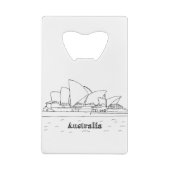 シドニーオーストラリアアートバケーションスケッチバケーションアート クレジットカード栓抜き (裏面)