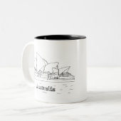 シドニーオーストラリアアートバケーションスケッチバケーションアート ツートーンマグカップ (正面左)