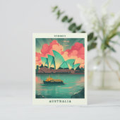 シドニーオーストラリアエレガントアートヴィンテージトラベル ポストカード (スタンド正面)