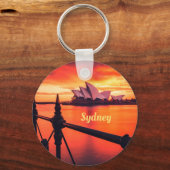 シドニーオーストラリアオペラハウスオレンジスカイ キーホルダー (正面)