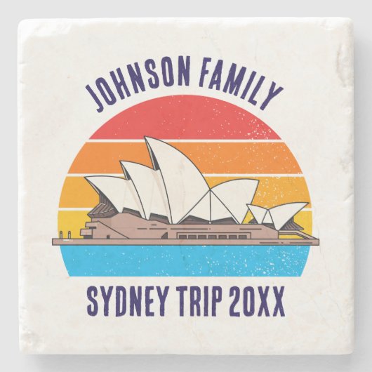 シドニーオーストラリアオペラハウスカスタムキープサケ ストーンコースター (正面)