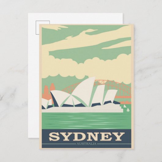 シドニーオーストラリアオペラハウスヴィンテージトラベル ポストカード (正面/裏面)