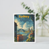 シドニーオーストラリアクラシックレトロヴィンテージトラベル ポストカード (スタンド正面)