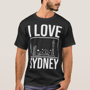 シドニーオーストラリアシティスカイラインマップトラベル Tシャツ