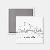 シドニーオーストラリアスケッチバケーションアートトラ マグネット (正面/裏面)