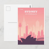 シドニーオーストラリアピンクヴィンテージ旅行 ポストカード (正面/裏面)