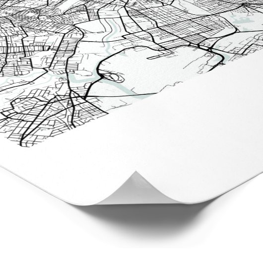 シドニーオーストラリアブルーウォーター通りの地図 ポスター (角)