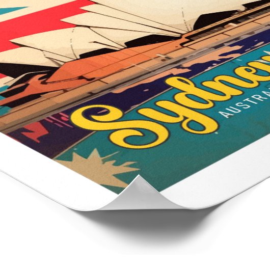 シドニーオーストラリアポップ・アートのアートトラベルイラストレーション ポスター (角)