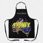 シドニーオーストラリアレトロカンガルー&フラッグヴィンテージ エプロン (正面)