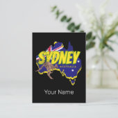 シドニーオーストラリアレトロカンガルー&フラッグヴィンテージ シーズンポストカード (スタンド正面)