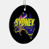 シドニーオーストラリアレトロカンガルー&フラッグヴィンテージ セラミックオーナメント (右)