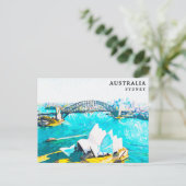 シドニーオーストラリアヴィンテージ旅行水の色 ポストカード (スタンド正面)