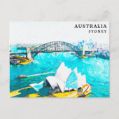 シドニーオーストラリアヴィンテージ旅行水の色 ポストカード (正面)