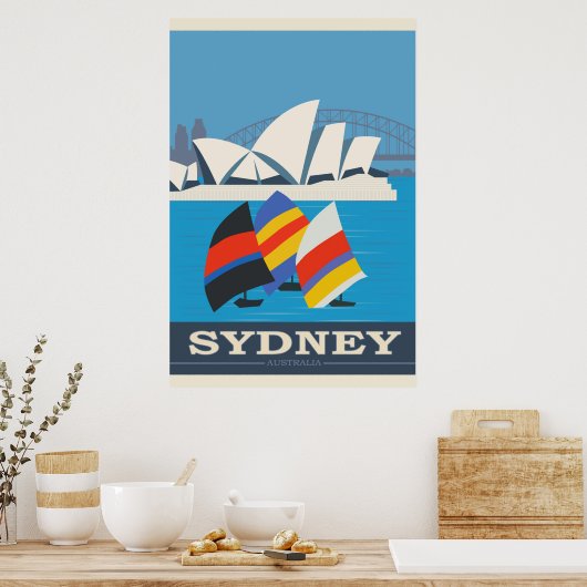 シドニーオーストラリアヴィンテージ旅行 ポスター (キッチン)
