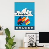 シドニーオーストラリアヴィンテージ旅行 ポスター (ホームオフィス)