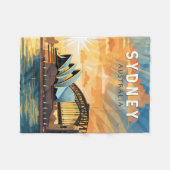 シドニーオーストラリア旅行アートヴィンテージ フリースブランケット (正面(横))