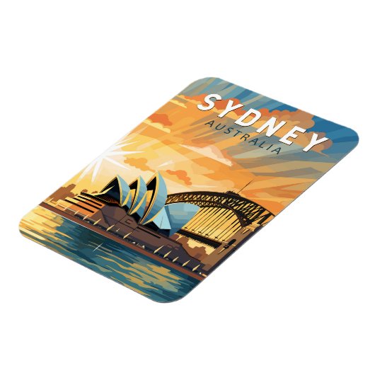 シドニーオーストラリア旅行アートヴィンテージ マグネット (左側)
