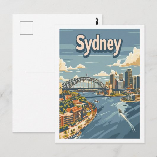シドニーオーストラリア有名ヴィンテージトラベルプレイス ポストカード (正面/裏面)