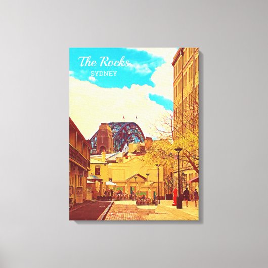 シドニーザロックスアンドハーバーブリッジ キャンバスプリント (正面)