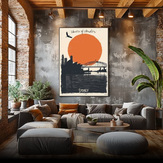 シドニーシルエット – Harbor Bridge Reflections ポスター