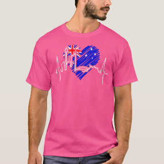 シドニースカイラインハートビートオーストラリアフラグオペラ Tシャツ