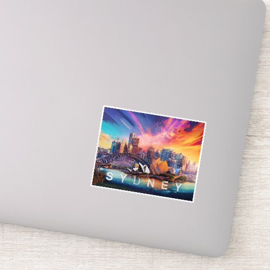 シドニースカイライン抽象芸術アート シール (詳細)