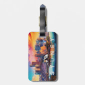 シドニースカイライン抽象芸術アート ラゲッジタグ (裏面縦)