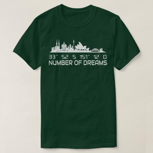 シドニースカイラインGPS座標シティオーストラリア Tシャツ (デザイン正面)