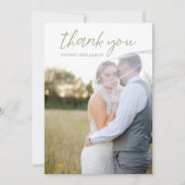 シドニーセージモダング結婚リーン サンキューカード (正面)