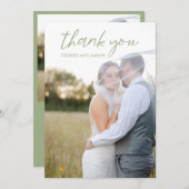 シドニーセージモダング結婚リーン サンキューカード (正面/裏面)