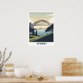 シドニーハーバーのヴィンテージ旅行ポスター ポスター (キッチン)