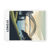 シドニーハーバーのヴィンテージ旅行ポスター マグネット (横)